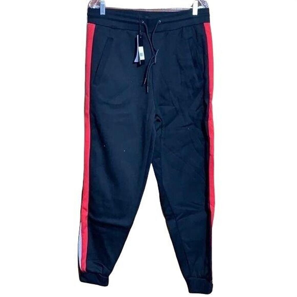 Galaxy by Harvic Mens Joggers Sweatpants Slim Fit Casual Athletic Black Red XL